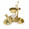 Weihrauchbrenner aus Messing mit Sieb und Kreuzdeckel – goldfarbenes Räucherstövchen mit Teelicht