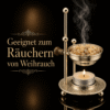 Weihrauchbrenner Messing Gold – Räucherstövchen ohne Kohle mit Teelicht, Kreuz & Sieb 24 Weihrauchbrenner Messing Goldfarben – Räucherstövchen ohne Kohle mit Teelicht, inkl. Sieb & Kreuz – Ideal für Weihrauch, Harze & Kräuter