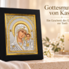 Gottesmutter von Kasan mit dem Jesuskind im schwarzen Rahmen, Geschenk zur Taufe