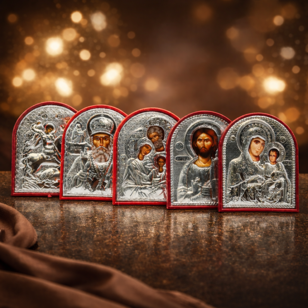 Mini-Ikonen Set 5 Stück – Exklusiv 5 Motive 7x6 cm