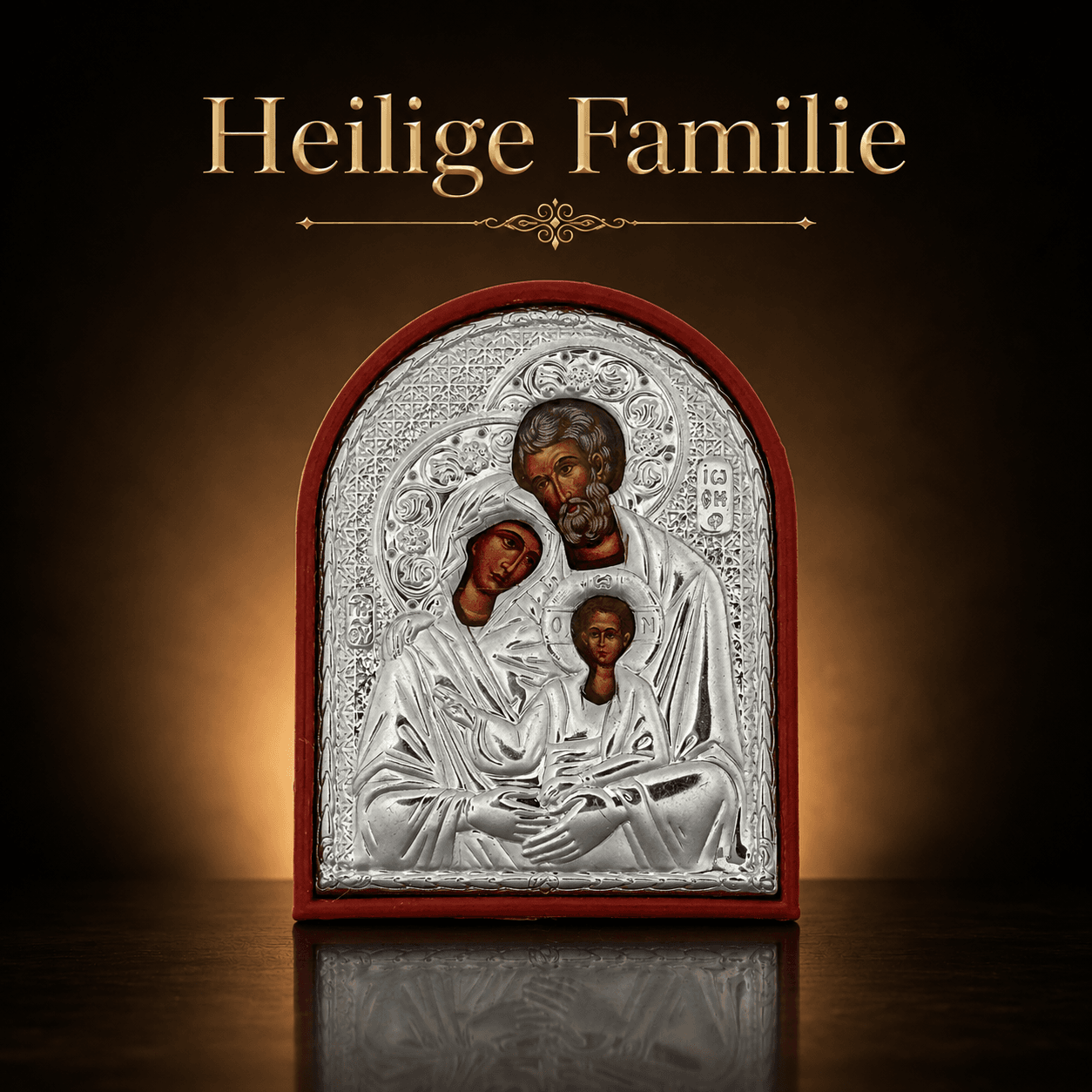 Mini-Ikonen Set 5 Stück mit Christus Pantokrator, Maria, Heilige Familie, Nikolaus und Georg Mini-Ikonen Set 5 Stück mit Christus Pantokrator, Maria, Heilige Familie, Nikolaus und Georg
