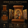 misticSparks Holz Ikone Triptychon Holz Ikone Triptychon klappbar mit Maria mit Kind, Erzengel Michael und Gabriel, 12 x 12 cm
