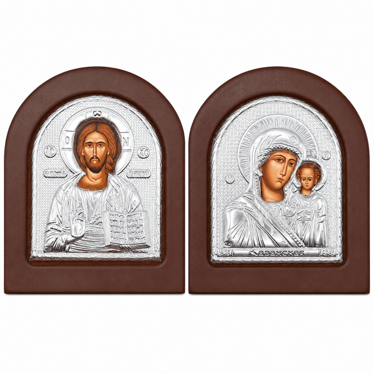 Byzantinische Ikonen 2er Set Maria mit Kind Jesus Christus Berg Athos 12x14 cm Mahagoni (3) Byzantinische Ikonen 2er Set Maria mit Kind Jesus Christus Berg Athos 12x14 cm Mahagoni