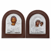 Byzantinische Ikonen 2er Set mit Maria mit Kind und Jesus Christus 12x14 cm