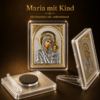 Marienikonen 5er-Set Maria mit Kind, gerahmte Mini-Ikonen 60 x 50 mm zum Aufstellen oder Aufhängen