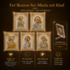 Marienikonen 5er-Set Maria mit Kind, gerahmte Mini-Ikonen 60 x 50 mm zum Aufstellen oder Aufhängen