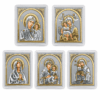 Marienikonen 5er-Set – Maria mit Kind Marienikonen 5er-Set Maria mit Kind, gerahmte Mini-Ikonen 60 x 50 mm zum Aufstellen oder Aufhängen
