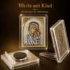 Marienikonen 5er-Set Maria mit Kind, gerahmte Mini-Ikonen 60 x 50 mm zum Aufstellen oder Aufhängen
