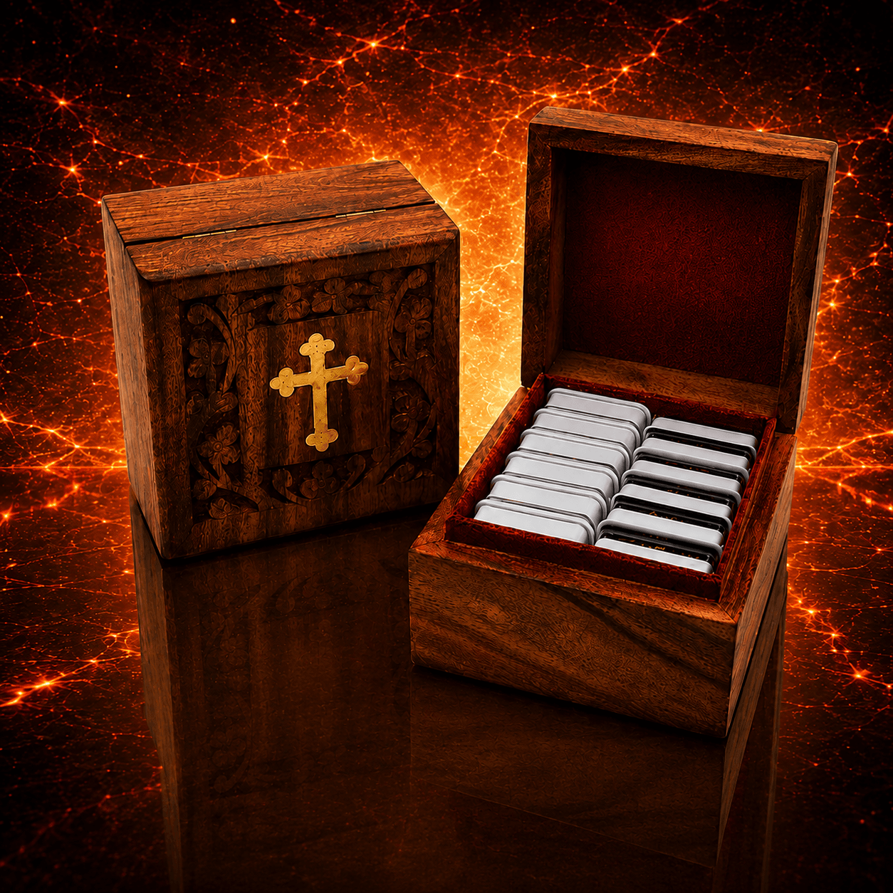 Weihrauch Geschenkset 12 Sorten Kirchenweihrauch Holzbox mit Kreuzgravur