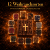 Weihrauch Geschenkset 12 Sorten Kirchenweihrauch Holzbox mit Kreuzgravur
