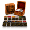 Weihrauch Geschenkset 12 Sorten Kirchenweihrauch Holzbox mit Kreuzgravur