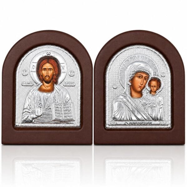 Byzantinische Ikonen 2er-Set vom Berg Athos, 12 × 14 cm von misticSparks