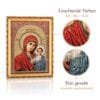 Gewebte Ikone Gottesmutter von Kasan, 35 × 45 cm – Detailaufnahme