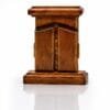 Klappbares Holz-Triptychon mit Maria, Jesuskind, Erzengel Michael und Gabriel, 12 × 12 cm