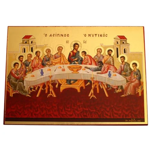 Vergoldete Ikone Das Letzte Abendmahl, 20 × 28 cm