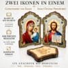 Ikonen-Diptychon aus Holz – Kasan & Pantokrator, 13 × 18 cm – Detailaufnahme