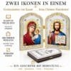 Ikonen-Diptychon aus Holz – Kasan & Pantokrator, 20 × 13 cm – Detailaufnahme 1 Ikonen-Diptychon aus Holz – Kasan & Pantokrator, 20 × 13 cm – Detailaufnahme