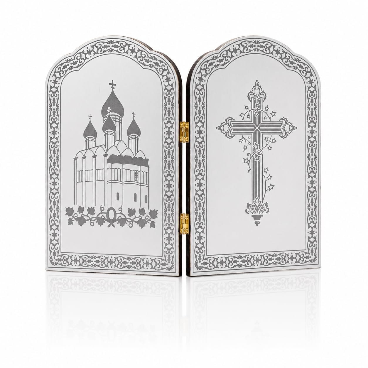 Ikonen-Diptychon aus Holz – Kasan & Pantokrator, 20 × 13 cm – Detailaufnahme 6 Ikonen-Diptychon aus Holz – Kasan & Pantokrator, 20 × 13 cm – Detailaufnahme