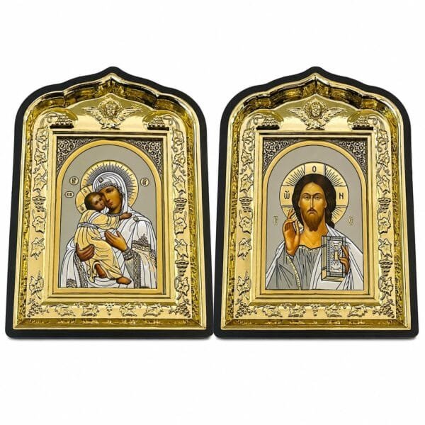 Ikonen-Set 2er – Maria mit Kind & Jesus Christus von misticSparks