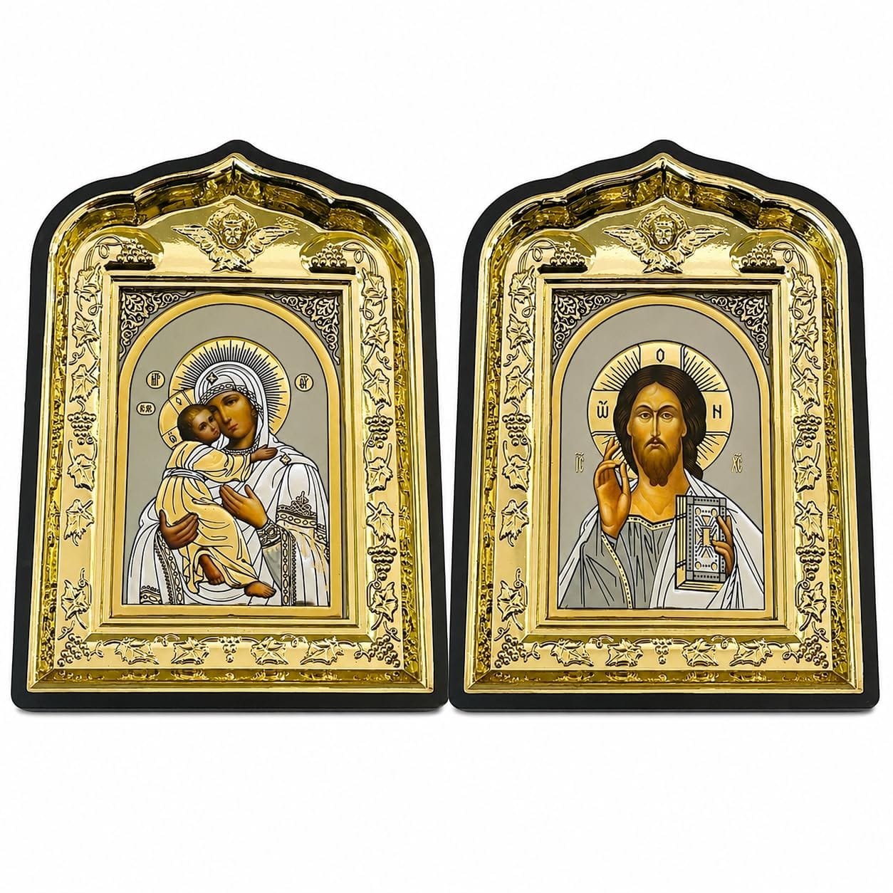 Ikonen-Set 2er – Maria mit Kind & Jesus Christus von misticSparks
