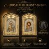 Ikonen-Set 2er – Maria mit Kind & Jesus Christus – Detailaufnahme