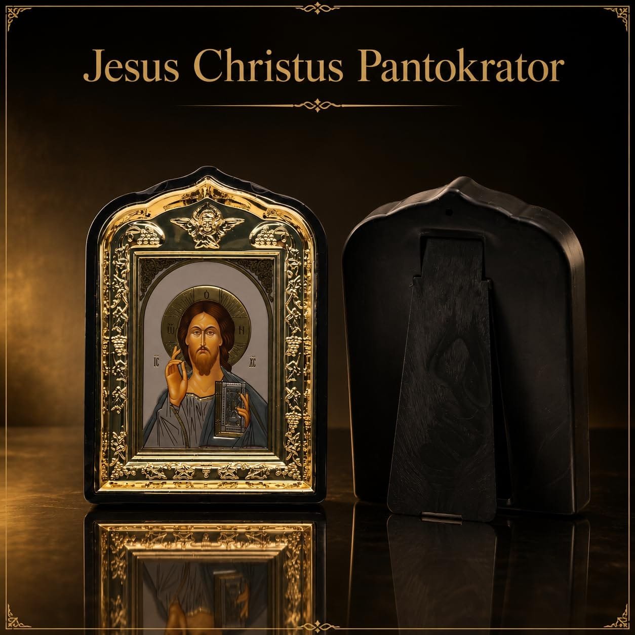 Ikonen-Set 2er – Maria mit Kind & Jesus Christus – Detailaufnahme