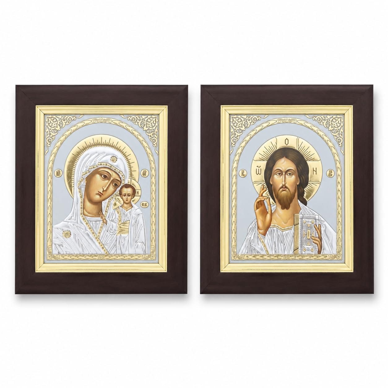 Ikonen-Set 2er – Maria mit Kind & Christus Pantokrator von misticSparks