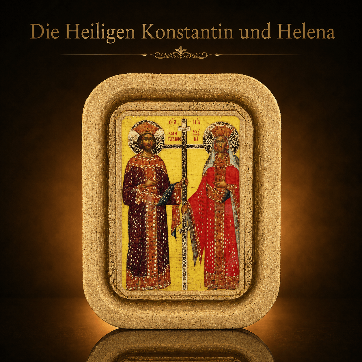 misticSparks Wandkreuz aus Holz mit Ikonen 25 x 15 cm – Kreuz mit Heiligenbildern aus Griechenland – Handgefertigtes Unikat – Christliche Wanddeko – Geschenk zu Taufe, Kommunion