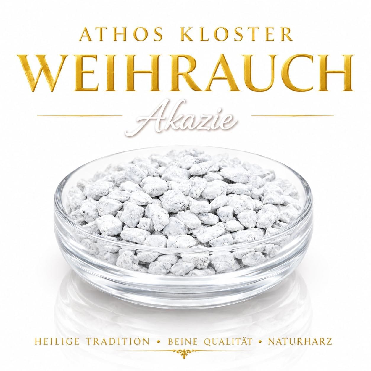 Kirchenweihrauch Akazie in der Glasschale Griechischer Kirchenweihrauch Akazie in einer Glasschale