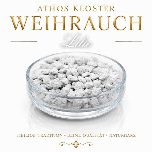 Griechischer Kirchenweihrauch Lilie in einer Glasschale