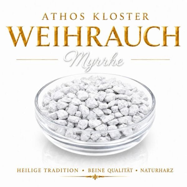 Griechischer Kirchenweihrauch Myrrhe in einer Glasschale