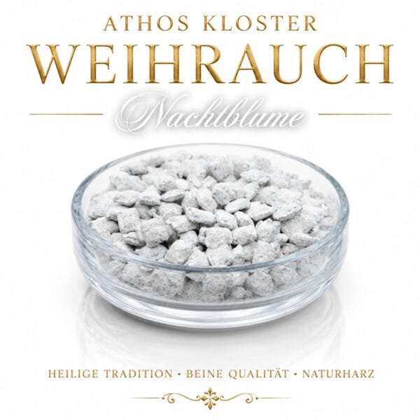 Griechischer Kirchenweihrauch Nachtblume in einer Glasschale