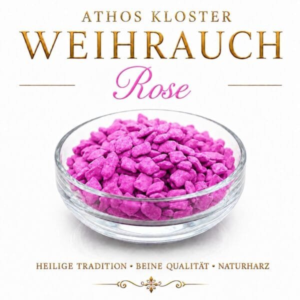 Griechischer Kirchenweihrauch Rose in einer Glasschale