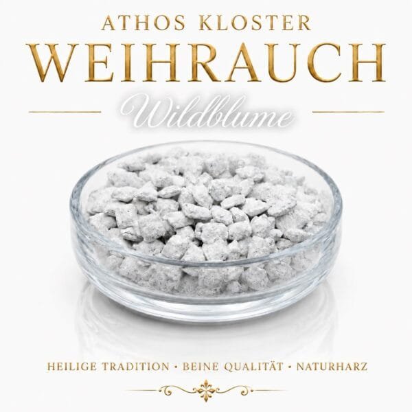 Griechischer Kirchenweihrauch Wildblume in einer Glasschale