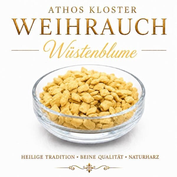 Griechischer Kirchenweihrauch Wüstenblume in einer Glasschale