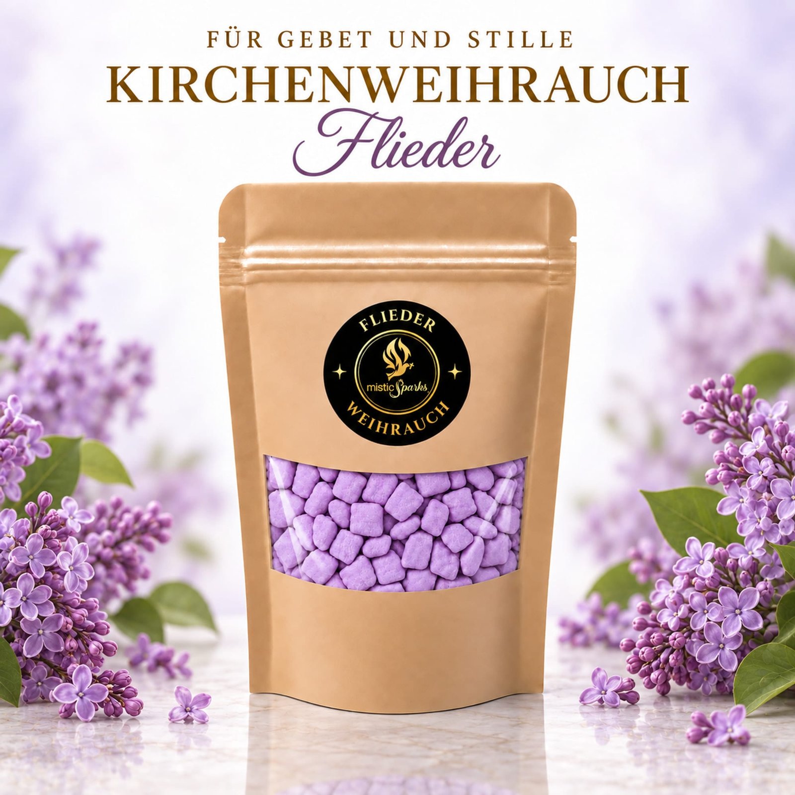 misticSparks Kirchenweihrauch Flieder – Beutel mit Duftmotiv misticSparks Kirchenweihrauch Flieder im Beutel mit dekorativem Duftmotiv