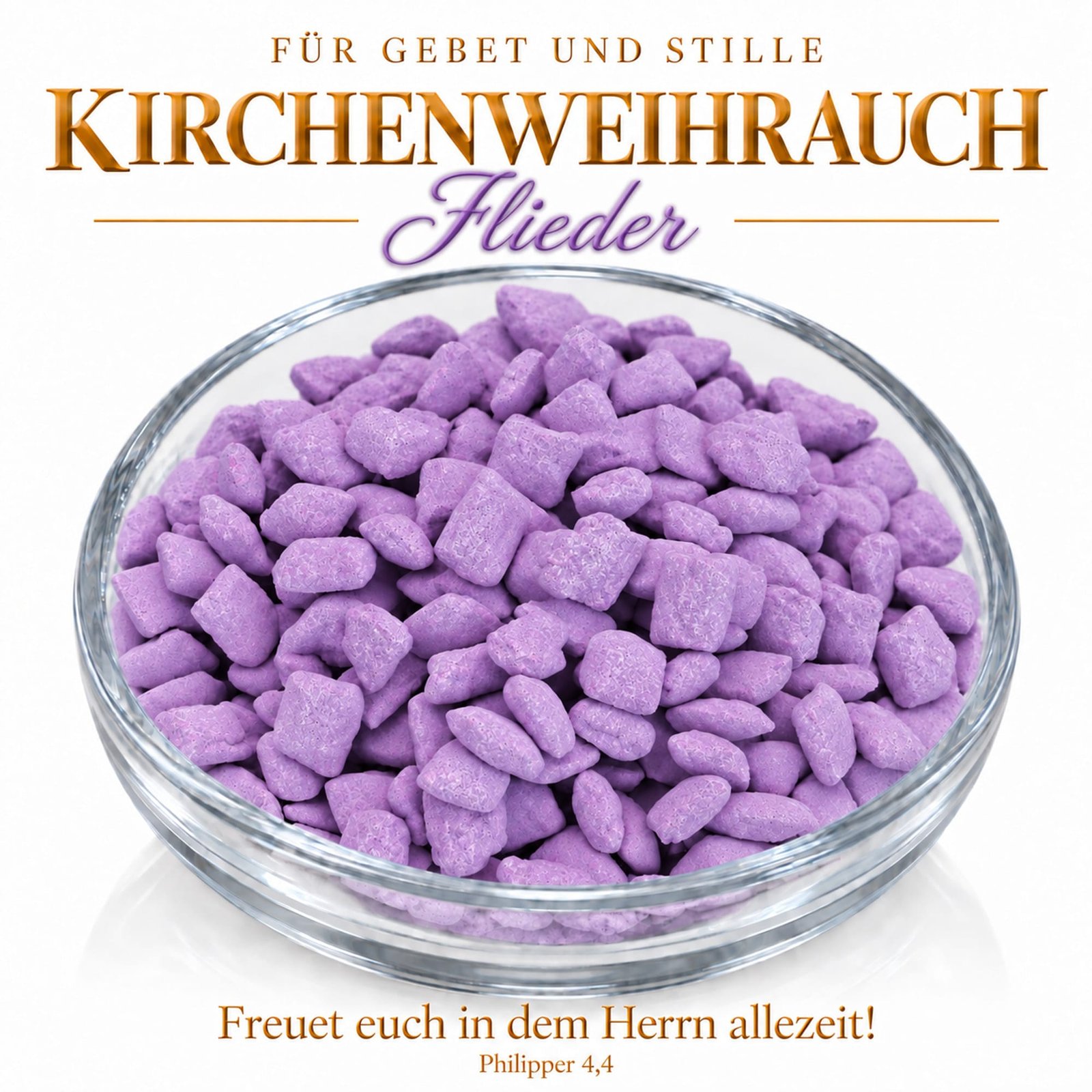 misticSparks Kirchenweihrauch Flieder – Glasschale misticSparks Kirchenweihrauch Flieder in einer Glasschale