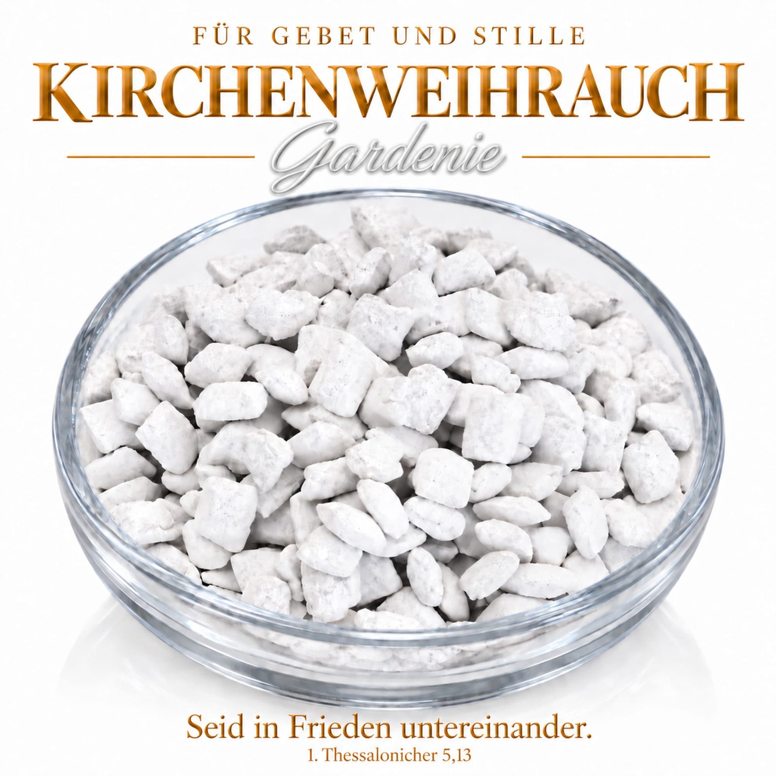 misticSparks Kirchenweihrauch Gardenie in einer Glasschale