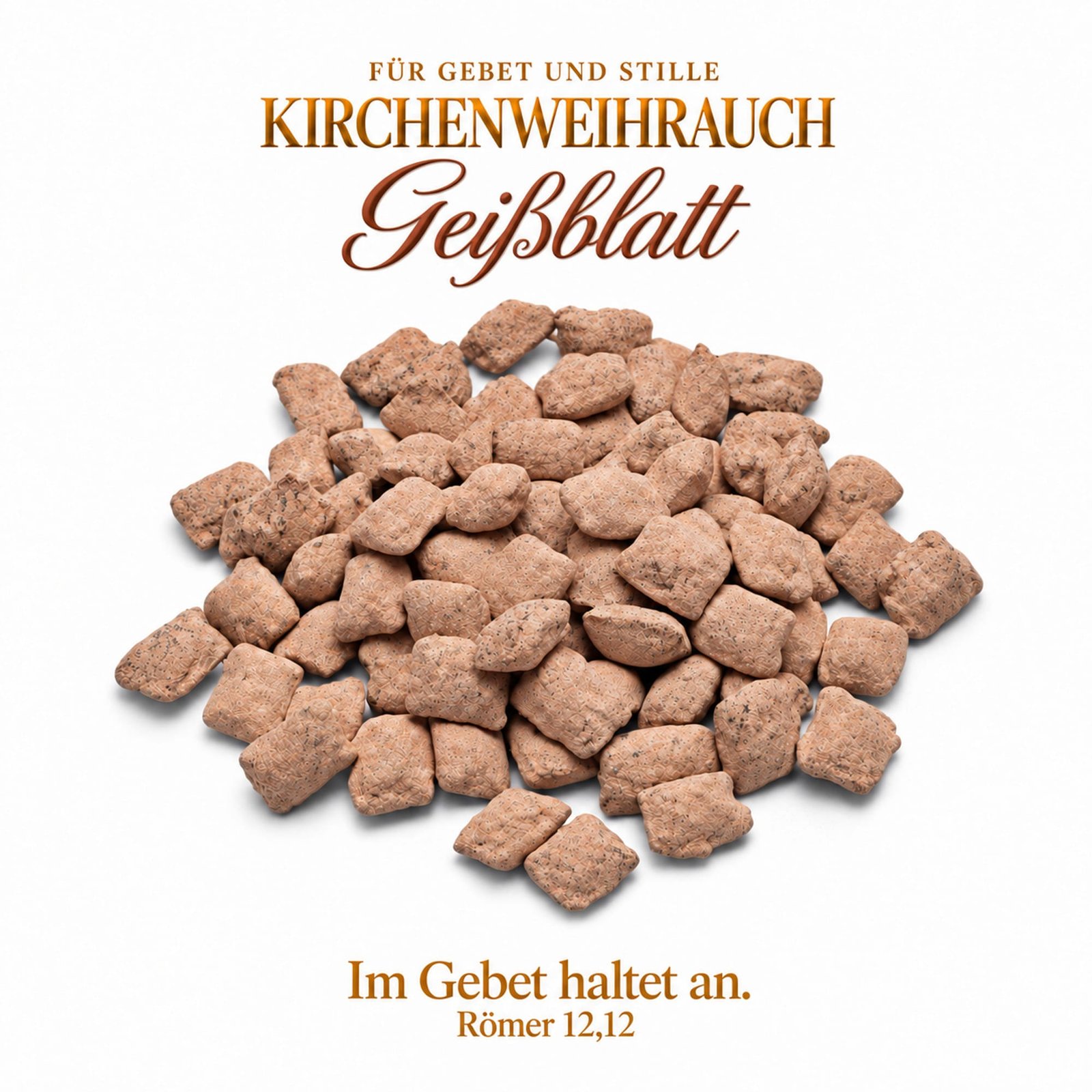misticSparks Kirchenweihrauch Geißblatt als lose Weihrauchkörner auf weißem Hintergrund
