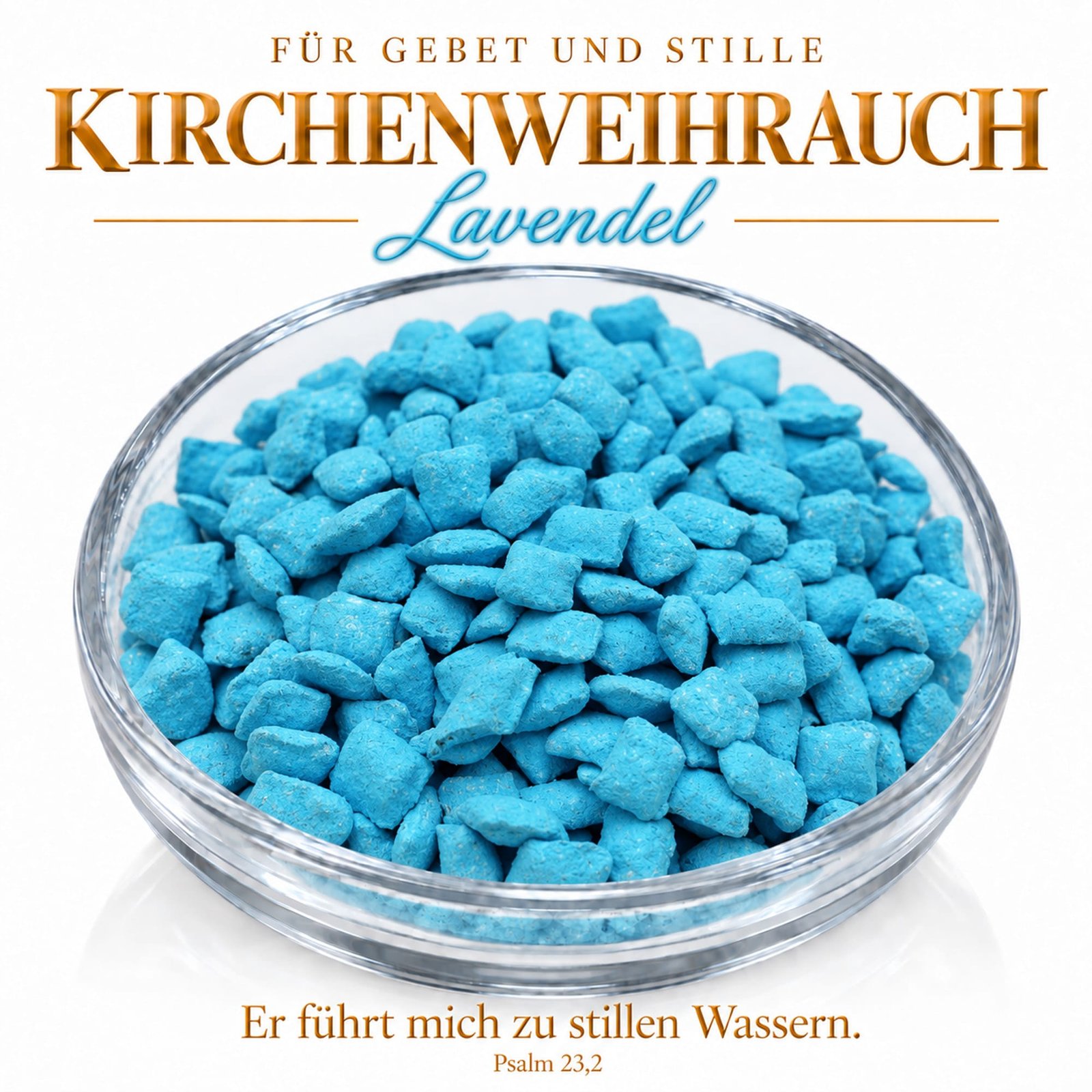 misticSparks Kirchenweihrauch Lavendel in einer Glasschale