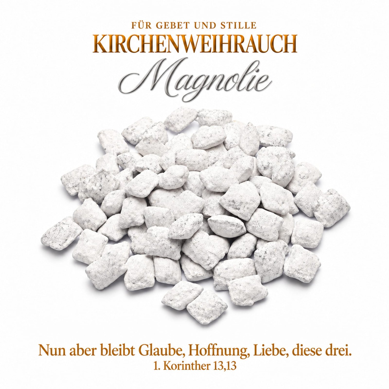 misticSparks Kirchenweihrauch Magnolie – Lose Weihrauchkörner misticSparks Kirchenweihrauch Magnolie als lose Weihrauchkörner auf weißem Hintergrund