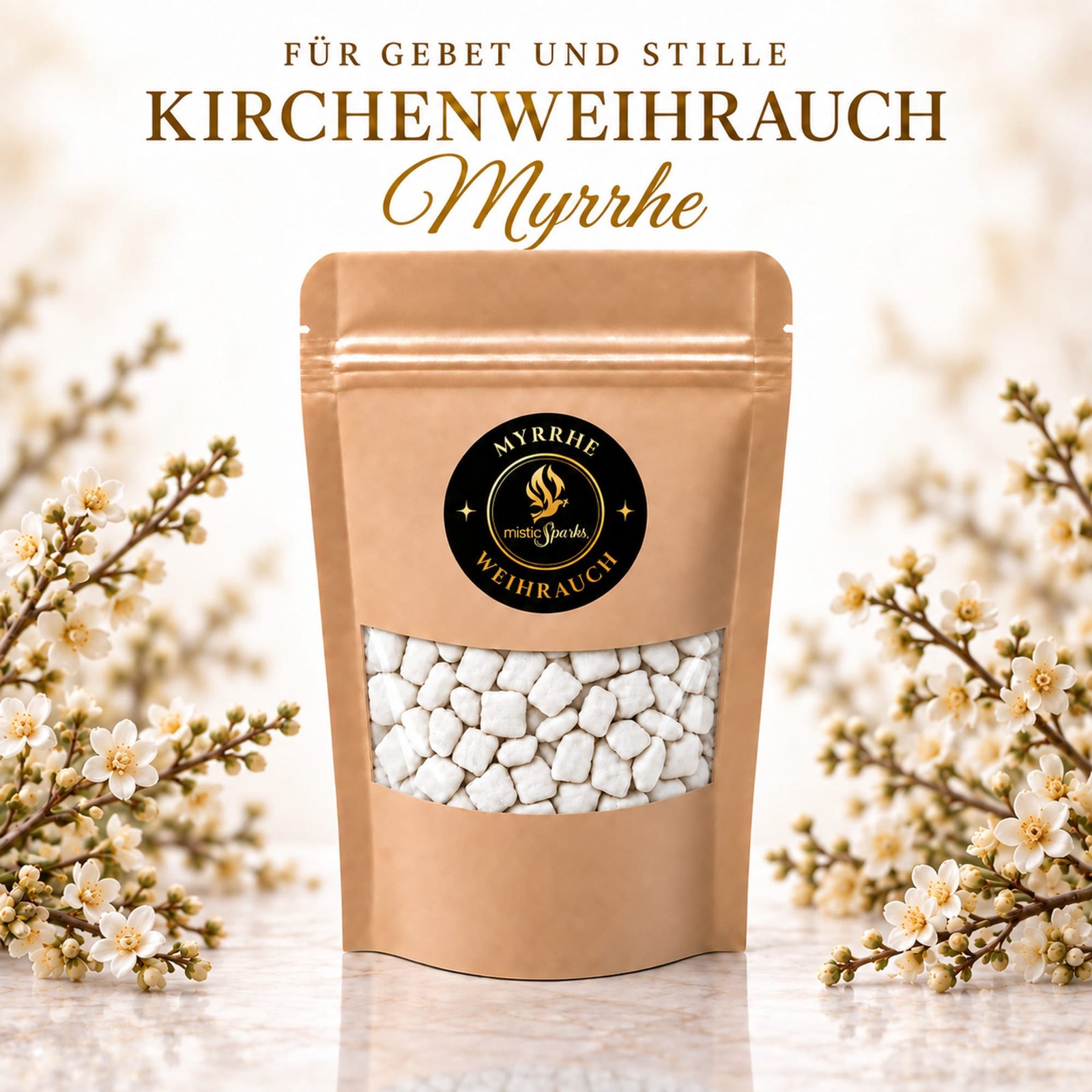 misticSparks Kirchenweihrauch Myrrhe – Beutel mit Duftmotiv misticSparks Kirchenweihrauch Myrrhe im Beutel mit dekorativem Duftmotiv