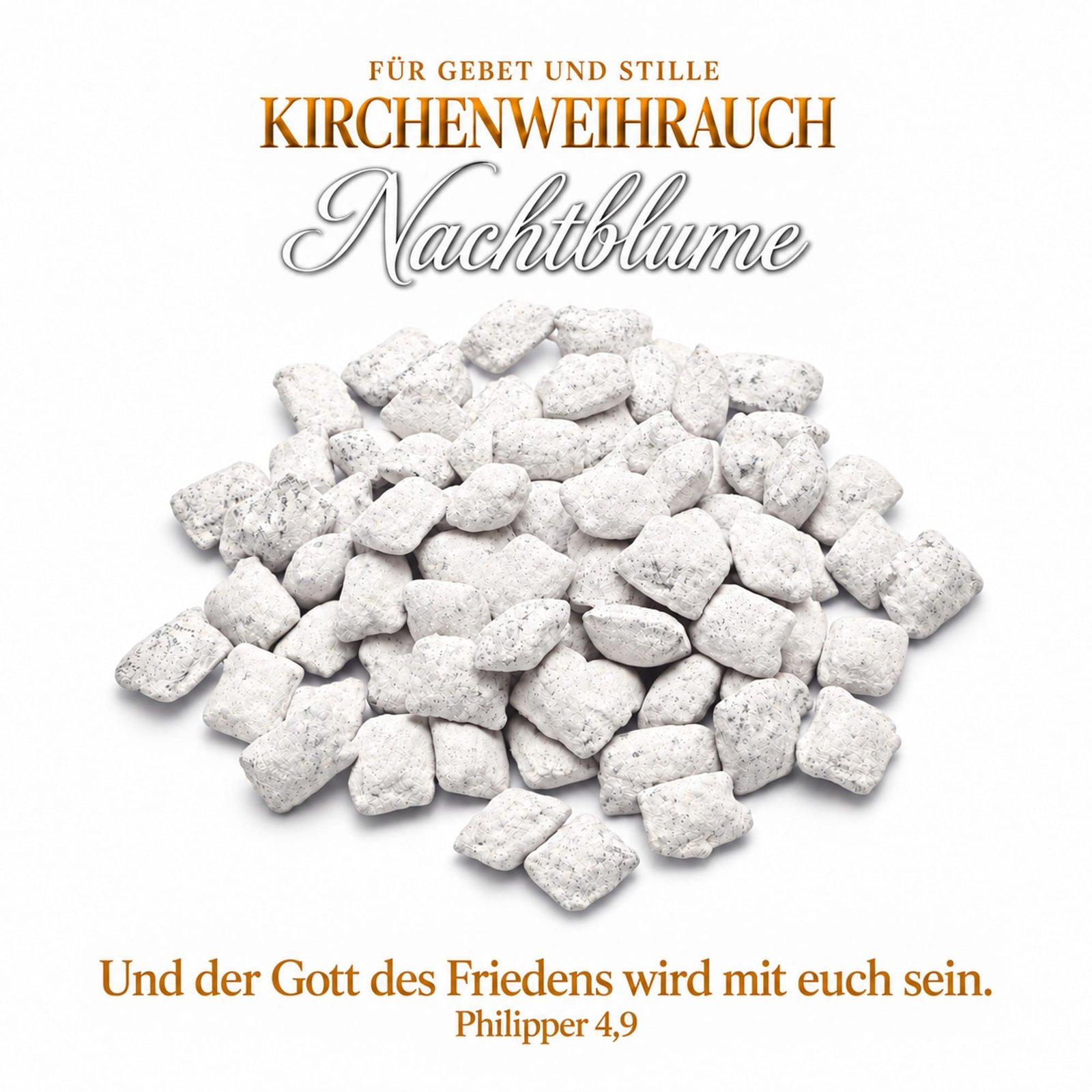misticSparks Kirchenweihrauch Nachtblume als lose Weihrauchkörner auf weißem Hintergrund