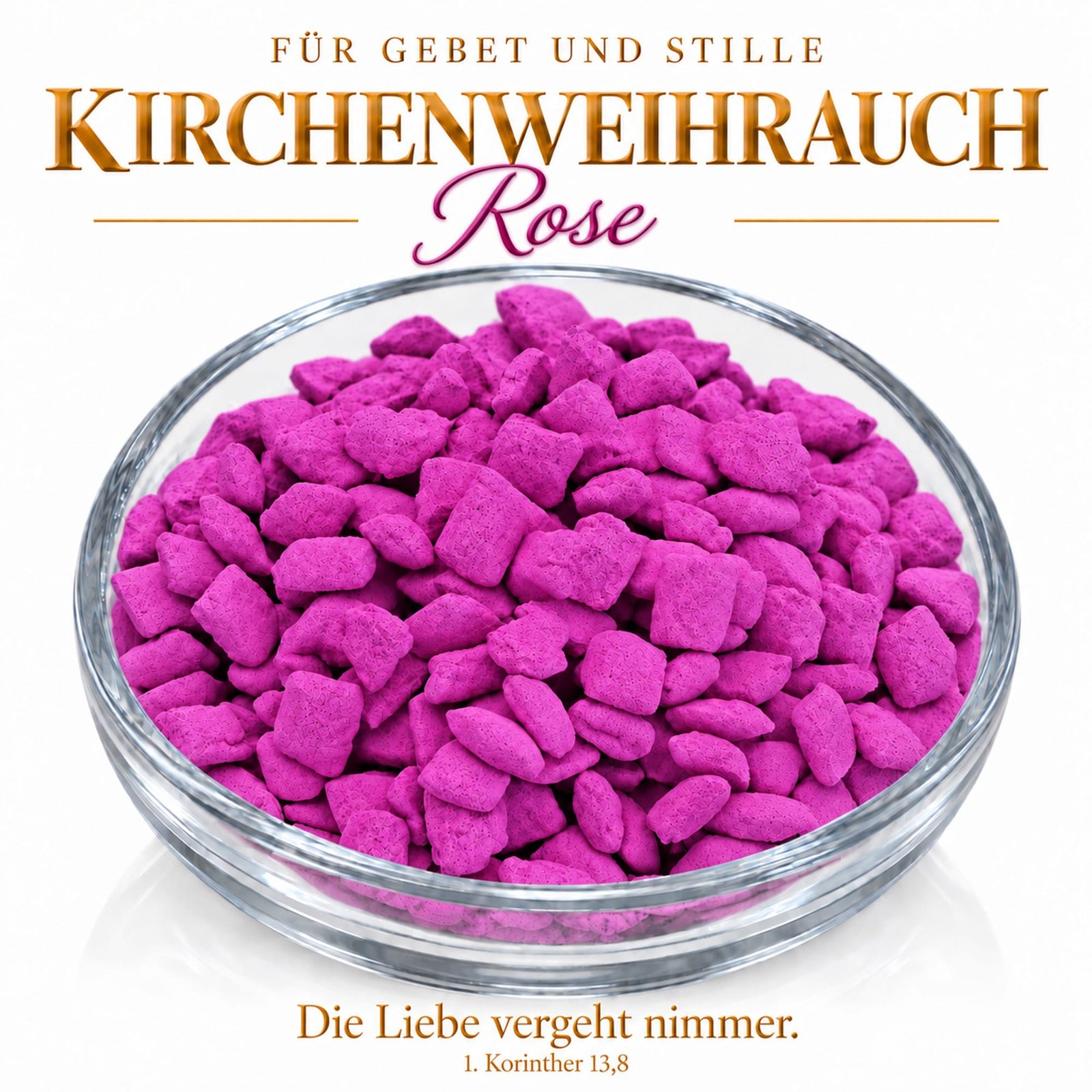 misticSparks Kirchenweihrauch Rose in einer Glasschale