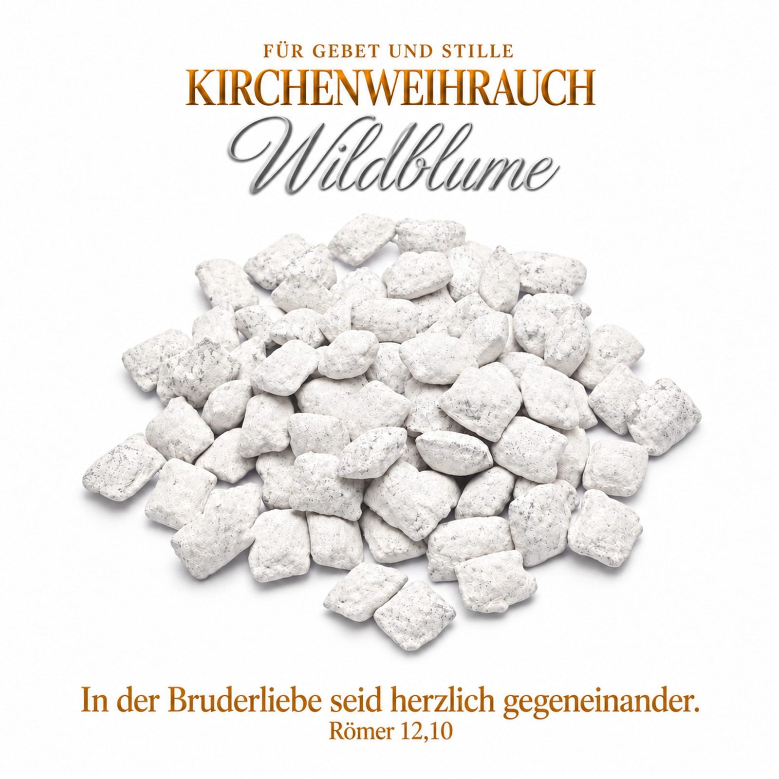 misticSparks Kirchenweihrauch Wildblume als lose Weihrauchkörner auf weißem Hintergrund