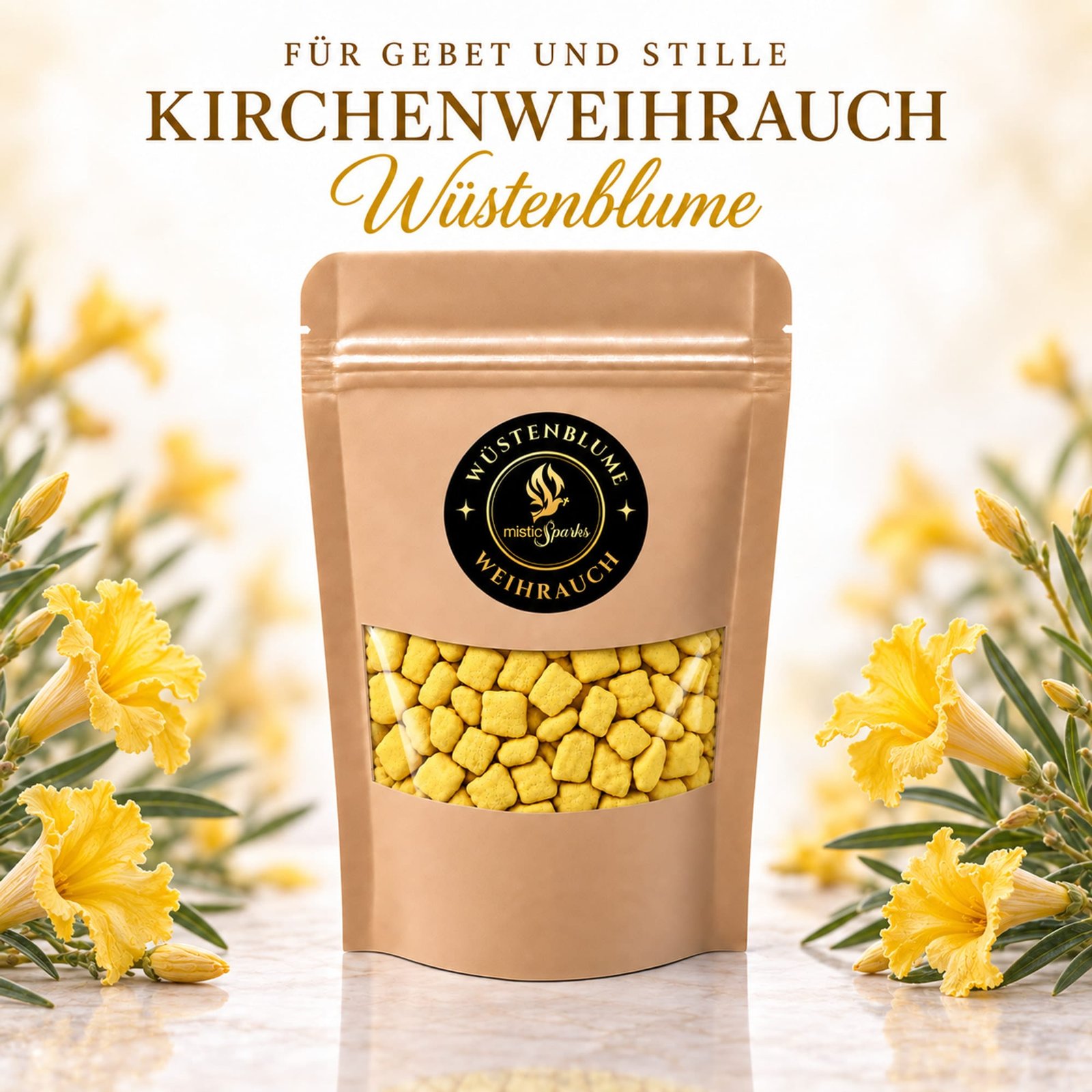 misticSparks Kirchenweihrauch Wüstenblume – Beutel mit Duftmotiv misticSparks Kirchenweihrauch Wüstenblume im Beutel mit dekorativem Duftmotiv