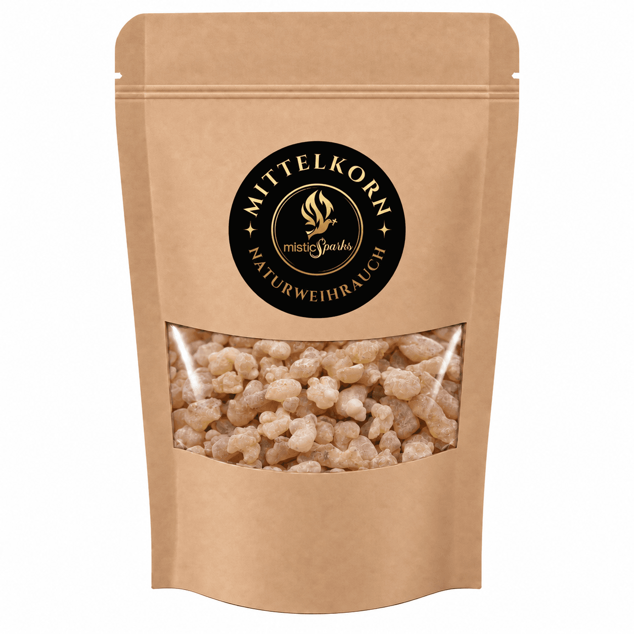 Naturweihrauch Olibanum mittelkörnig – reines Boswellia-Harz 50 g bis 500 g 44 misticSparks Olibanum Mittelkorn – Naturweihrauch im Kraftpapierbeutel