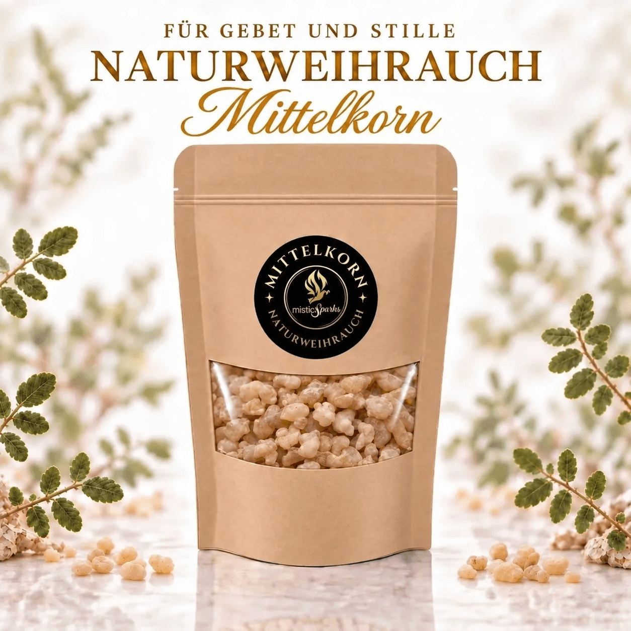 Naturweihrauch Olibanum mittelkörnig – reines Boswellia-Harz 50 g bis 500 g 5 misticSparks Olibanum Mittelkorn – mittelgroße Weihrauchkörner im Kraftpapierbeutel