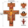 Wandkreuz San Damiano aus Holz – Franziskuskreuz mit Ikonenmotiv 9 Wandkreuz San Damiano aus Holz – Franziskuskreuz mit Ikonenmotiv, ca. 25 cm hoch und 16 cm breit, mit eingearbeiteter Aufhängung