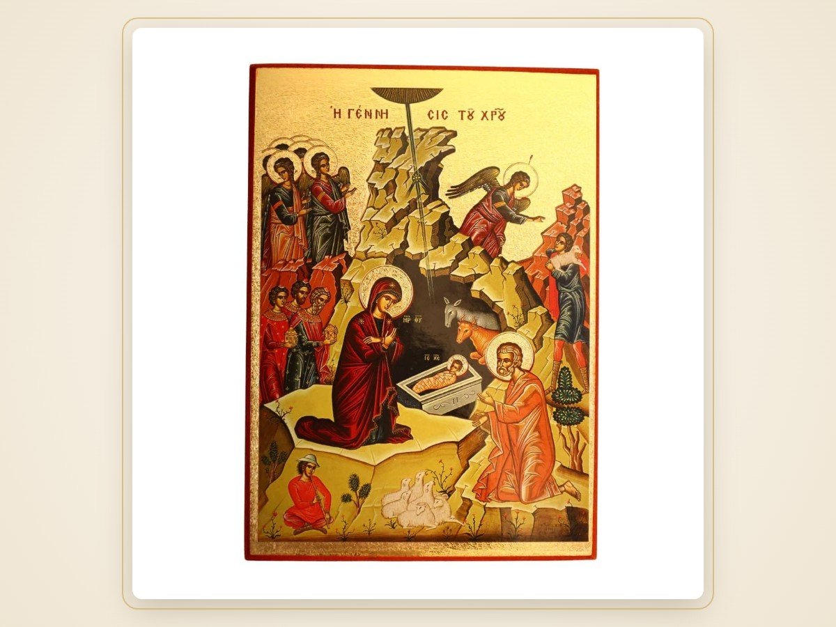 Advent zu Hause – Rituale mit Kerze, Weihrauch und Gebet 1 Ikone Geburt Christi vergoldet – Advent zu Hause